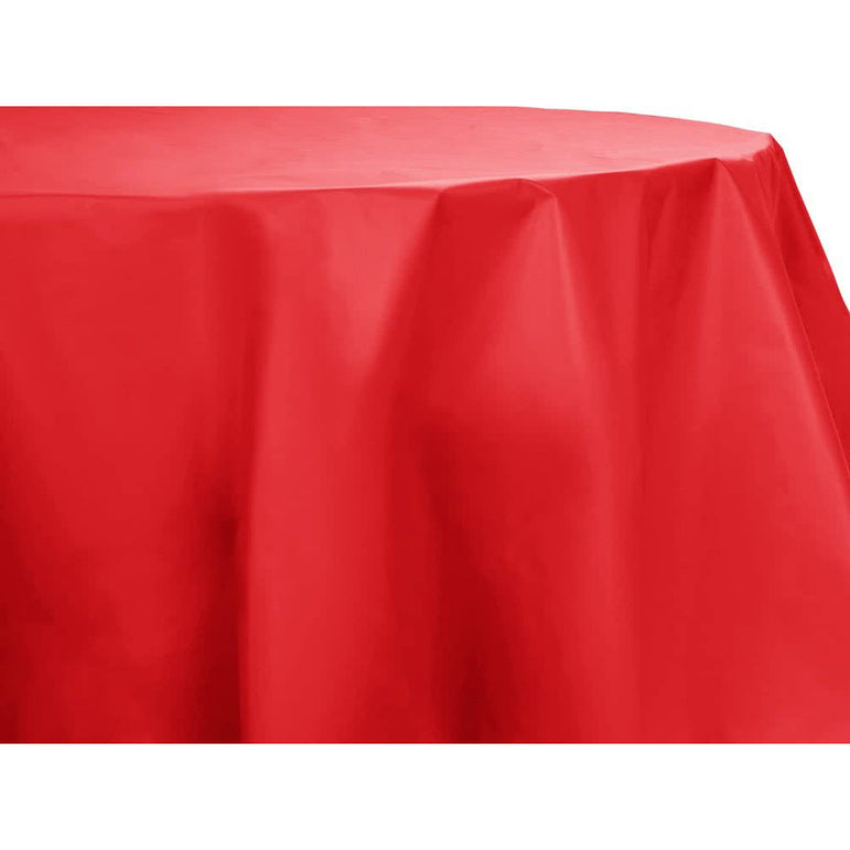 Apple Red Round Plastic Table Cover 84in