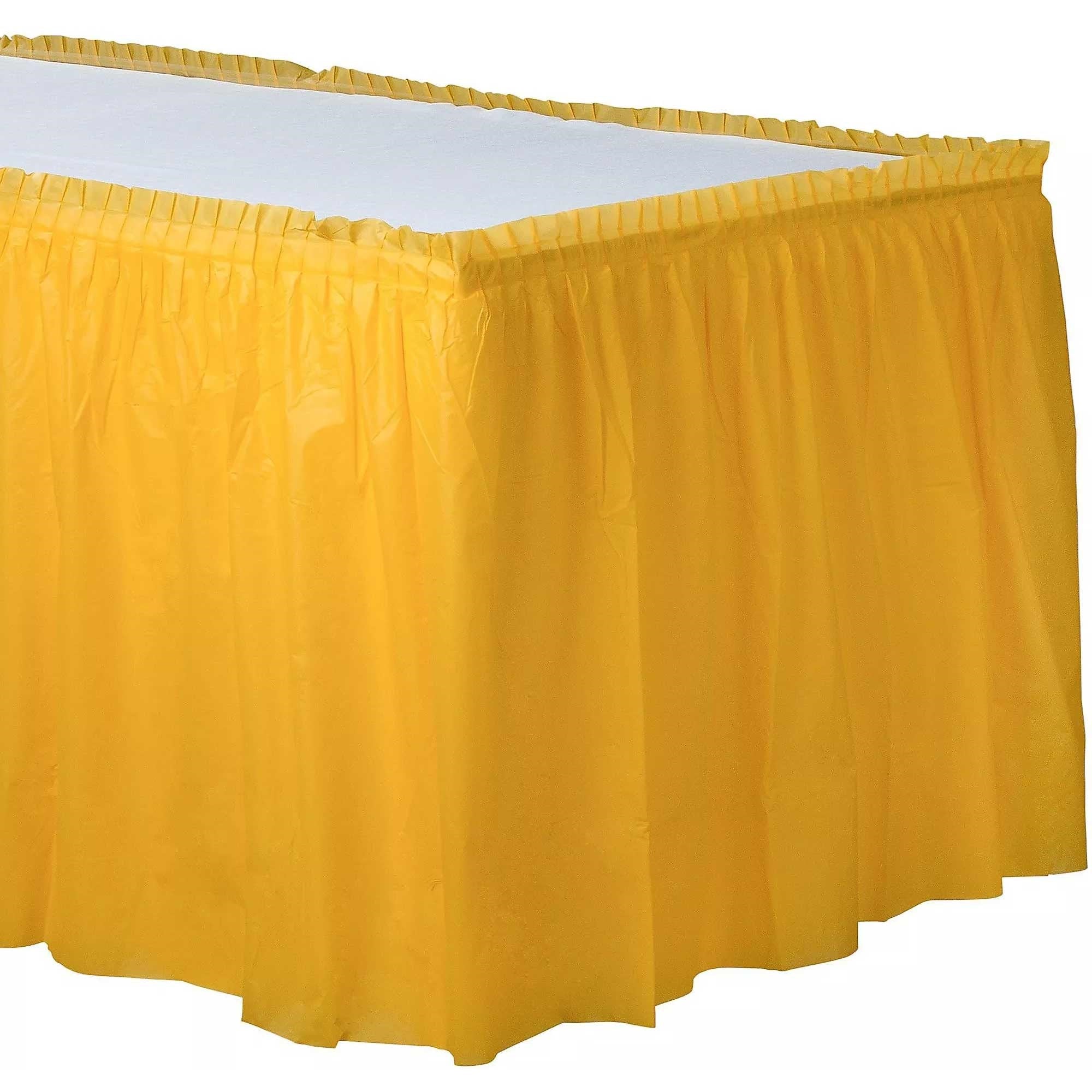 Yellow Sunshine Plastic Tableskirt