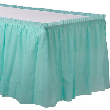 Robins Egg Blue Plastic Tableskirt