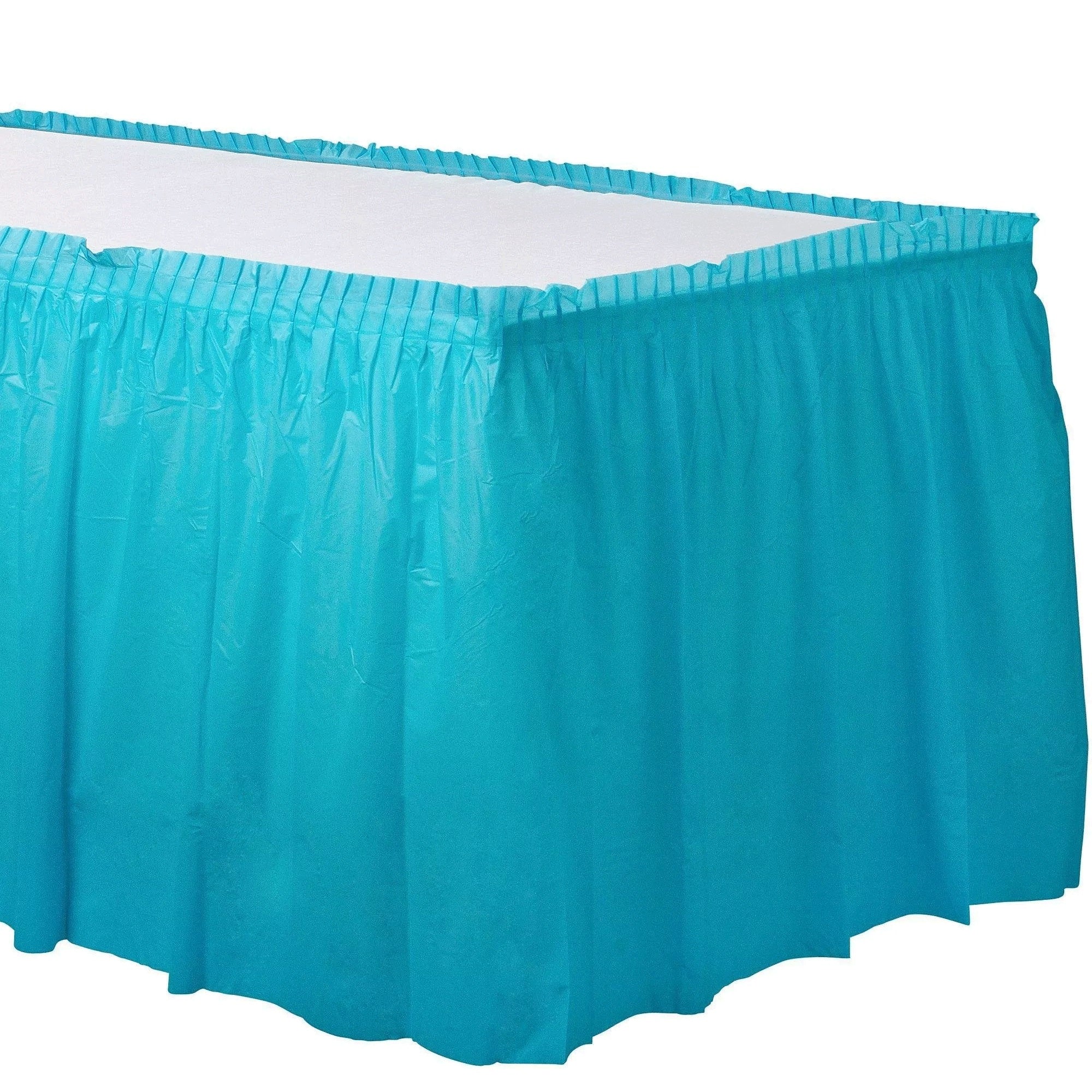 Caribbean Blue Plastic Tableskirt