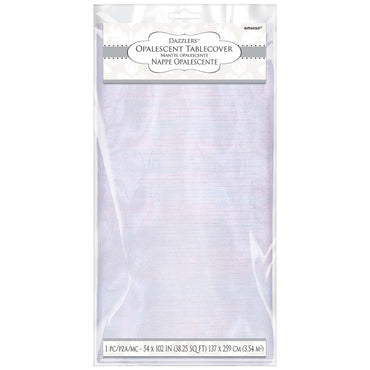 White Dazzler Table Cover 54 x 108in