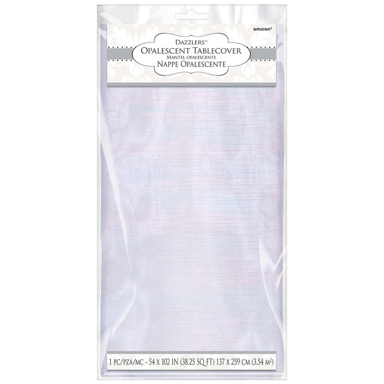 White Dazzler Table Cover 54 x 108in