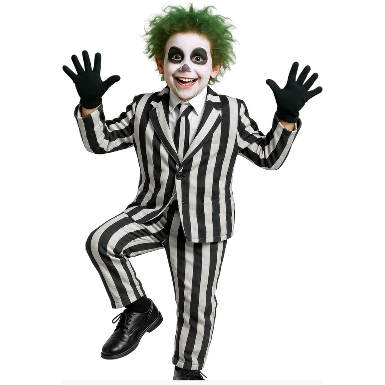 Child Ghost Skeleton Suit Boy Costume