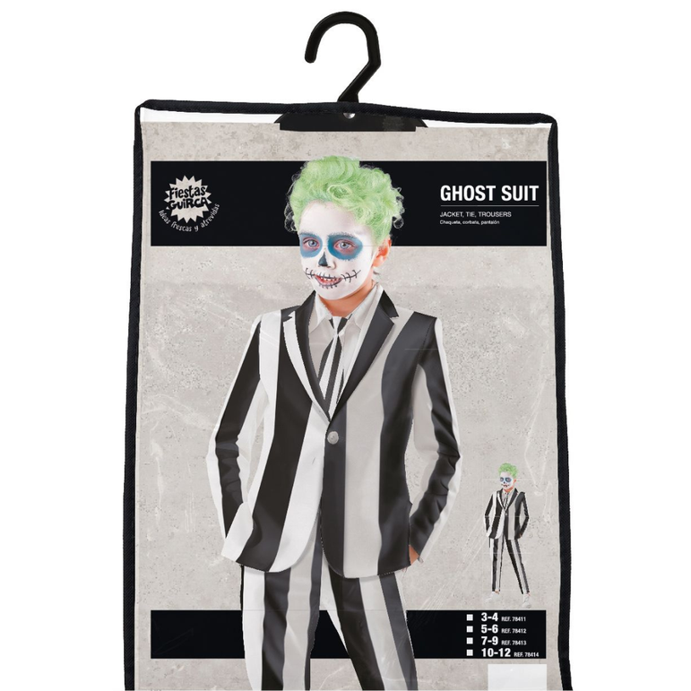 Child Ghost Skeleton Suit Boy Costume