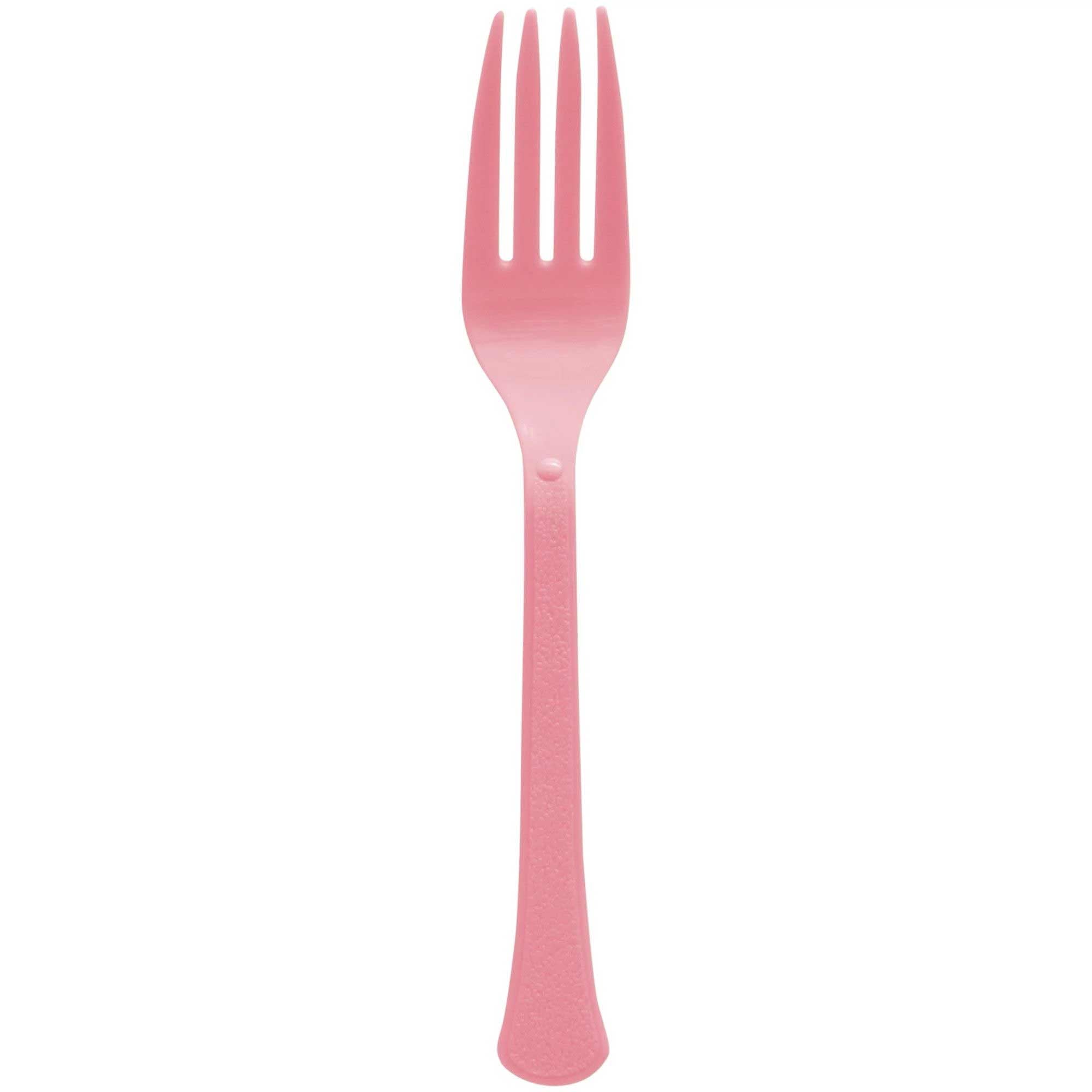 New Pink Heavy Weight Plastic Forks 20pcs