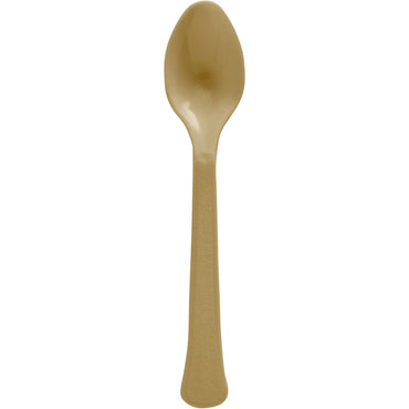 Gold Heavy Weights Plastic Spoons 20pcs