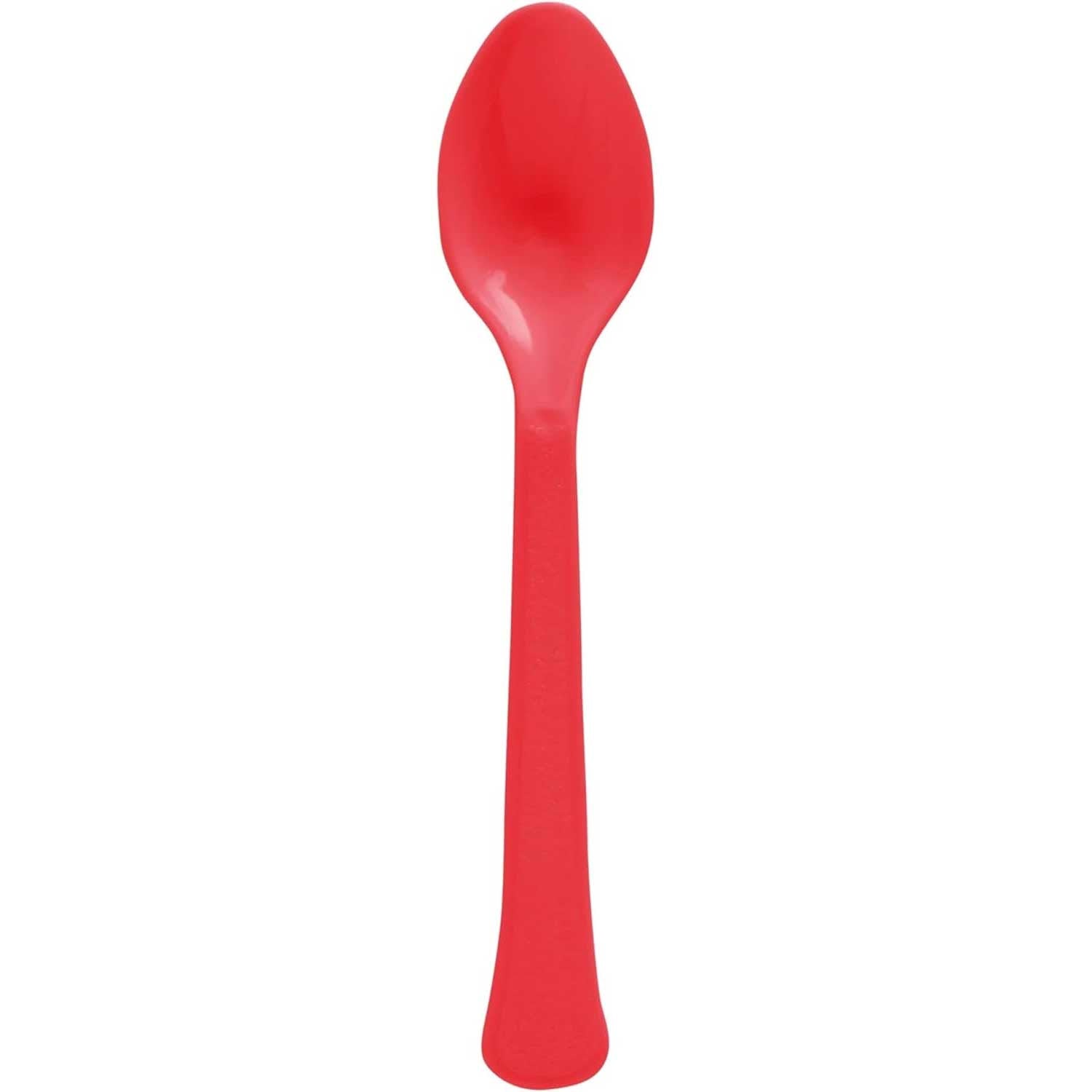Apple Red Heavy Weights Plastic Spoons 20pcs