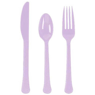 Lavender Heavy Weight Plastic Assorted 24pcs