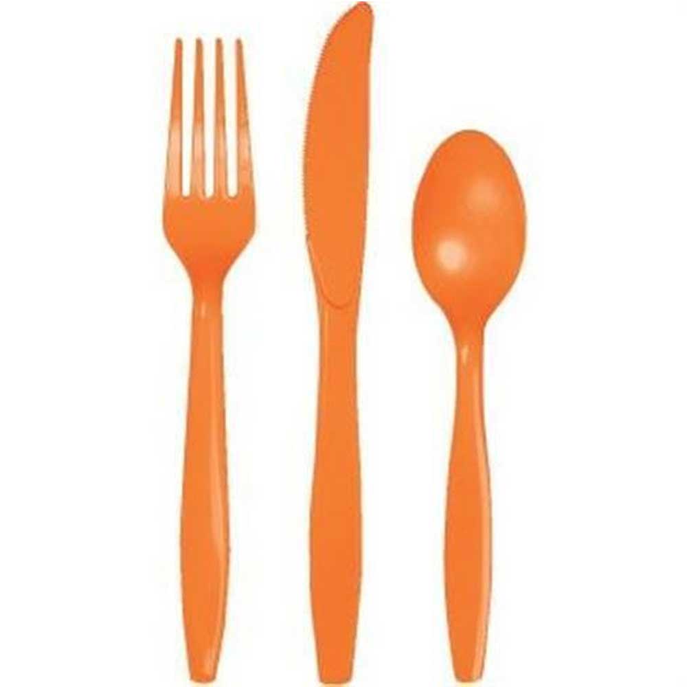 Orange Heavy Weight Plastic Assorted 24pcs