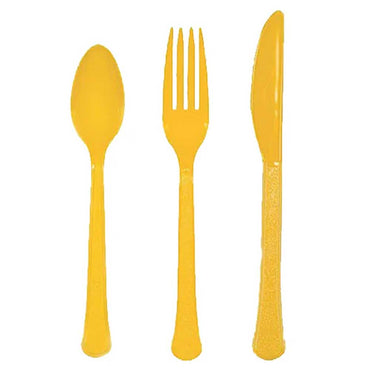 Yellow Sunshine Heavy Weight Plastic Assorted 24pcs