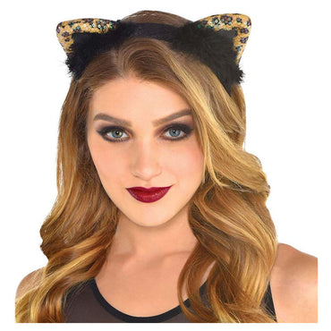 Cheetah Chick Cat Ears Headband