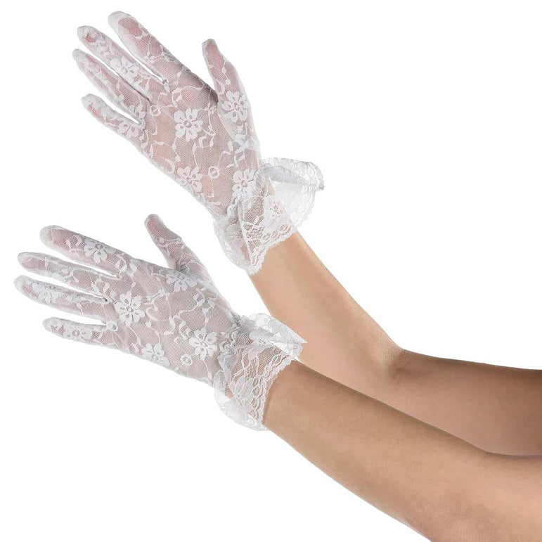 Dark Creepy Doll Lace Gloves