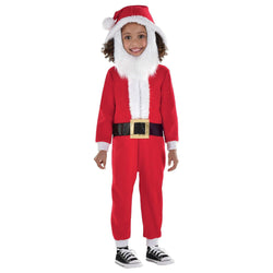 Child Santa Zipster with Removable Beard Costume