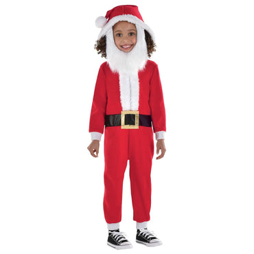 Child Santa Zipster with Removable Beard Costume