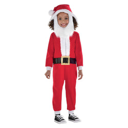 Child Santa Zipster with Removable Beard Costume