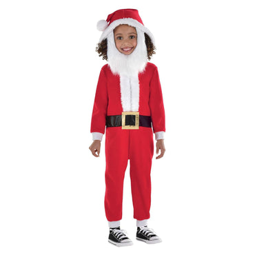 Child Santa Zipster with Removable Beard Costume
