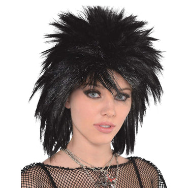 Adult Black 80's Runaway Women's Wig