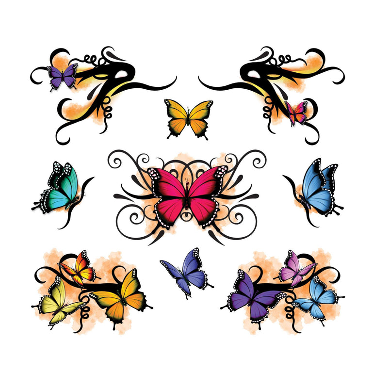 3D Butterfly Temporary Tattoos & Stickers