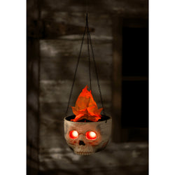 Light-Up Flaming Skull Sconce Decoration