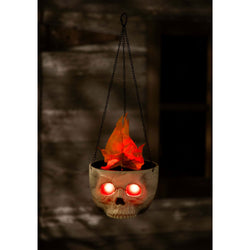 Light-Up Flaming Skull Sconce Decoration