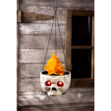 Light-Up Flaming Skull Sconce Decoration