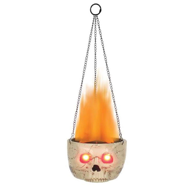 Light-Up Flaming Skull Sconce Decoration