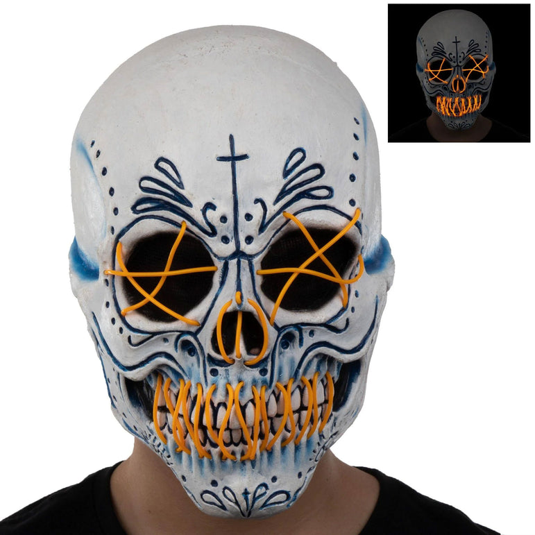Mexican Light-Up El Catrin Skull Latex Mask