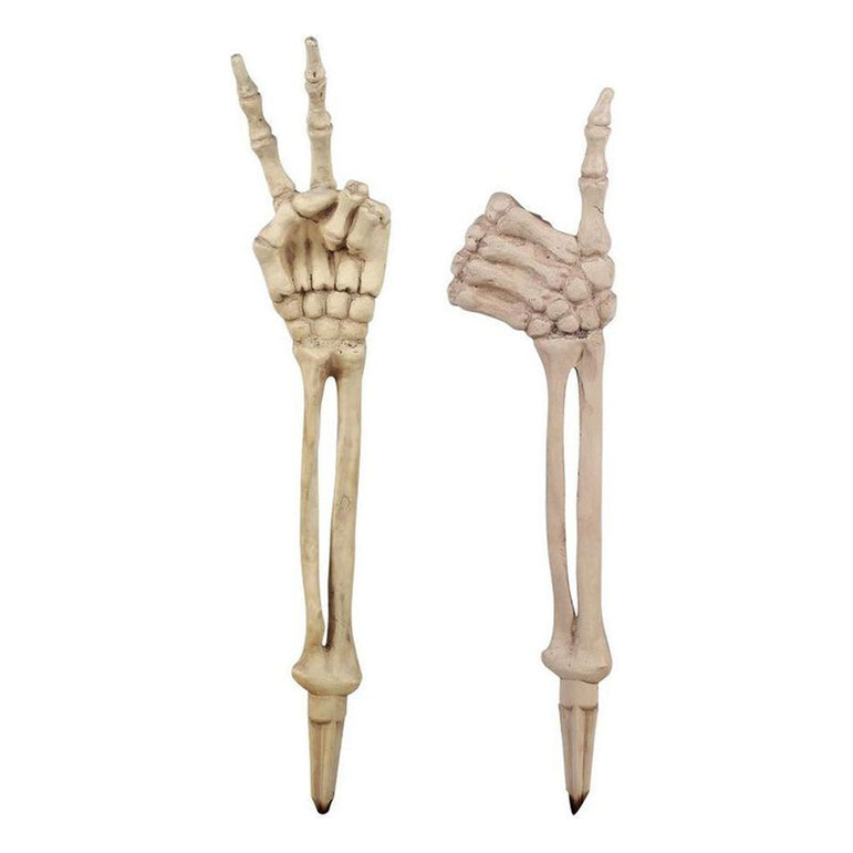 Gesturing Skeleton Hands Plastic Yard Stakes Decoration