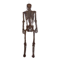 Poseable Rotting Skin Plastic & Fabric Hanging Skeleton Decoration