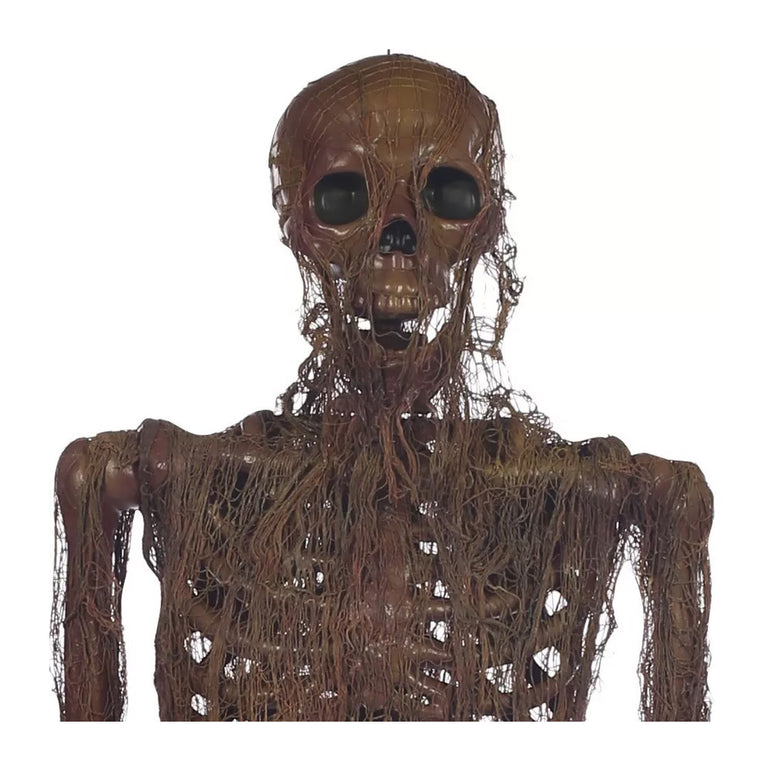 Poseable Rotting Skin Plastic & Fabric Hanging Skeleton Decoration