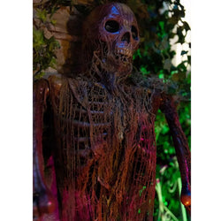 Poseable Rotting Skin Plastic & Fabric Hanging Skeleton Decoration