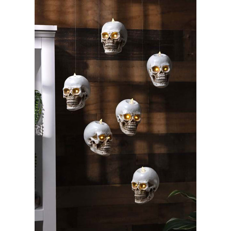 Light-Up LED Resin Hanging Skull Candles