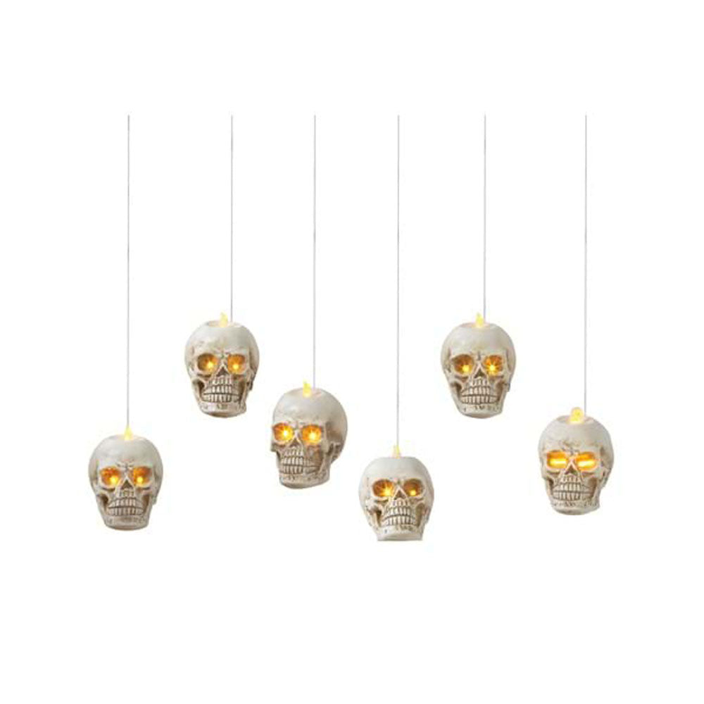 Light-Up LED Resin Hanging Skull Candles