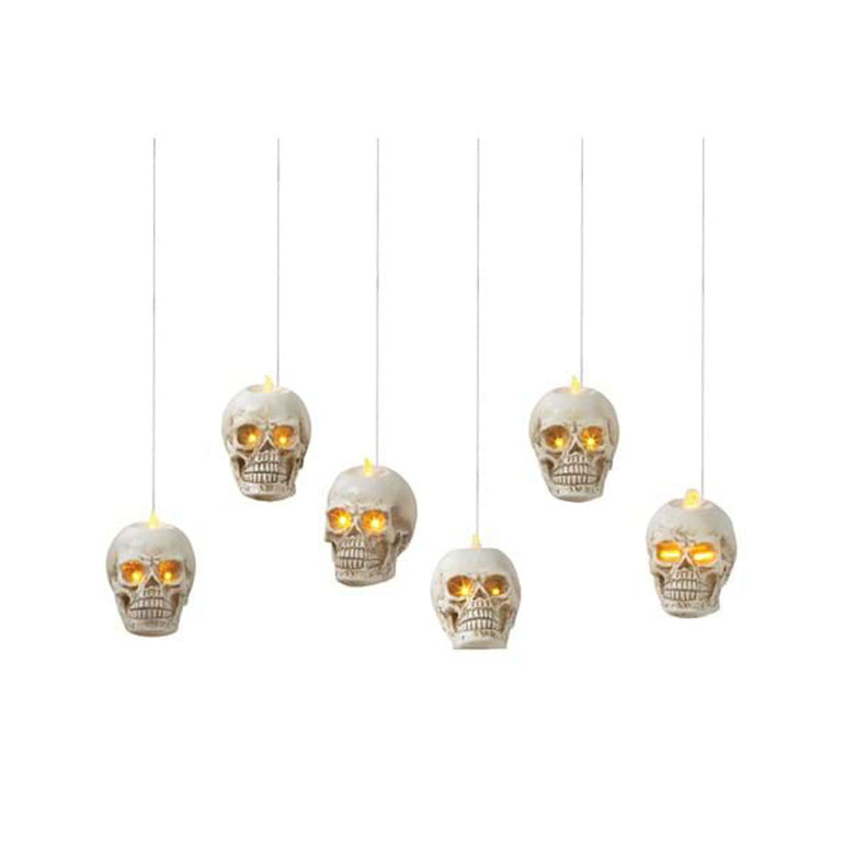 Light-Up LED Resin Hanging Skull Candles