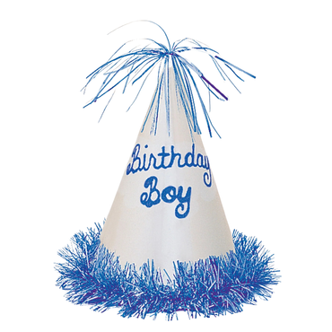 Blue Glitter Birthday Boy Party Hat