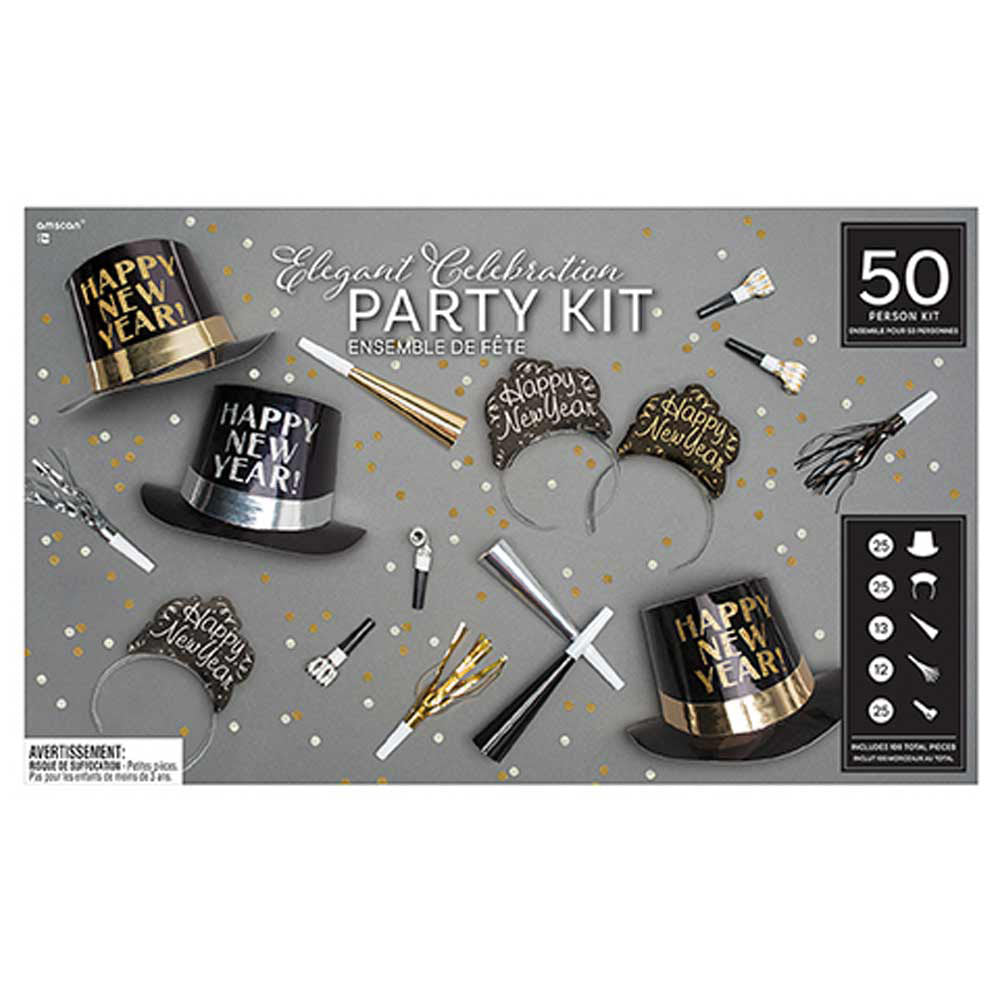 New Years Eve Elegant Celebration Party Kits For 50 People
