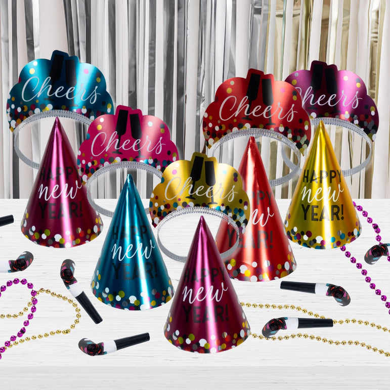 New Years Eve Colorful Confetti Party Kits For 10 People