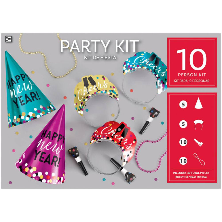 New Years Eve Colorful Confetti Party Kits For 10 People