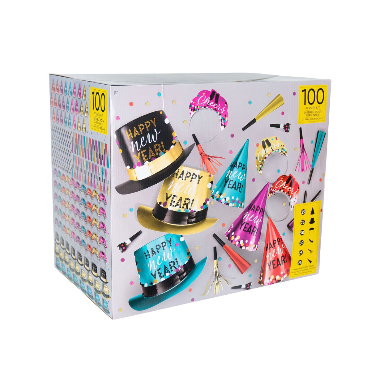 New Years Eve Colorful Confetti  Party Kit For 100 People