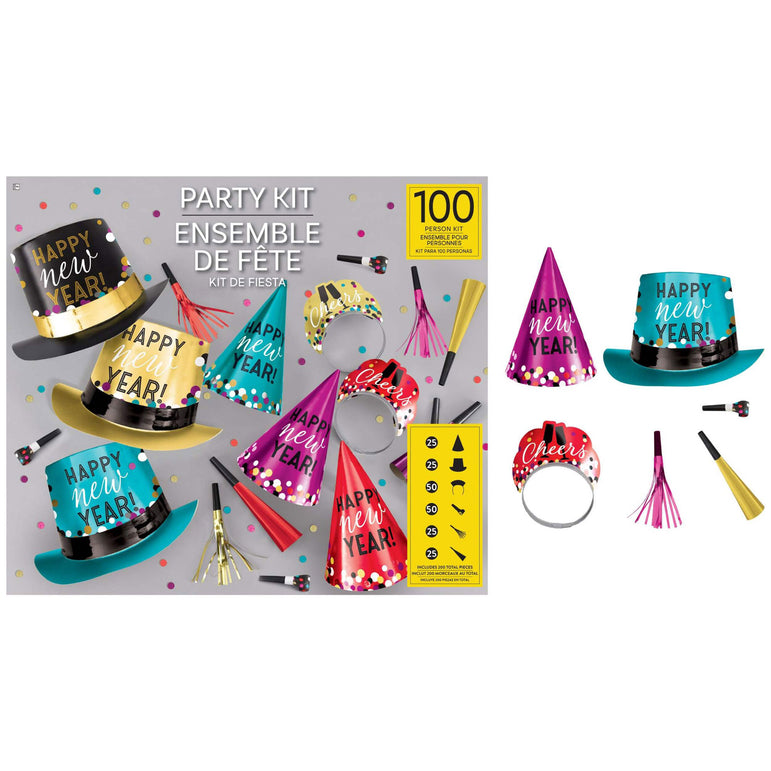 New Years Eve Colorful Confetti  Party Kit For 100 People