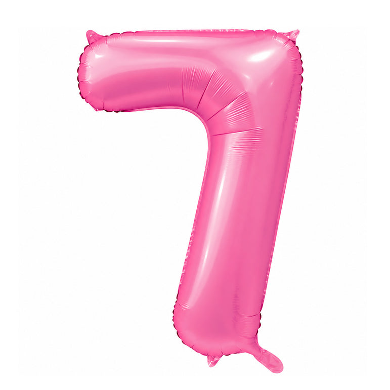 Satin Pink Number 7 Foil Balloon, 34in