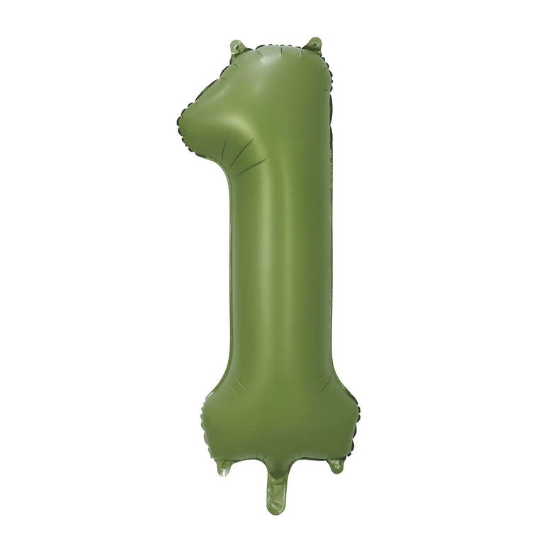 Olive Green Number 1 Foil Balloon, 34in
