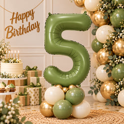 Olive Green Number 5 Foil Balloon, 34in