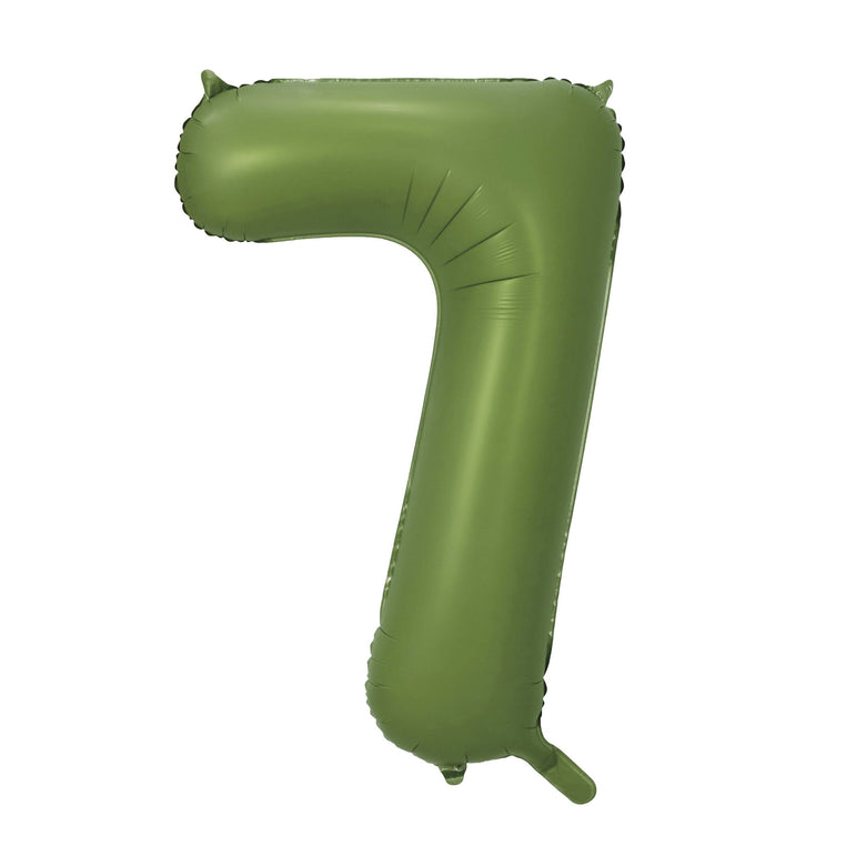 Olive Green Number 7 Foil Balloon, 34in