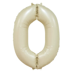 Cream Number 0 Foil Balloon, 34in