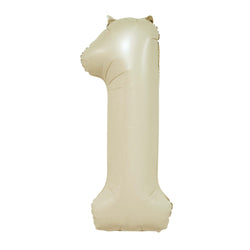 Cream Number 1 Foil Balloon, 34in