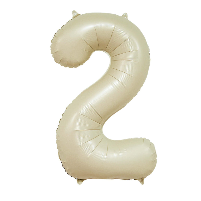 Cream Number 2 Foil Balloon, 34in