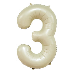 Cream Number 3 Foil Balloon, 34in
