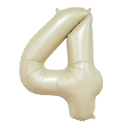 Cream Number 4 Foil Balloon, 34in