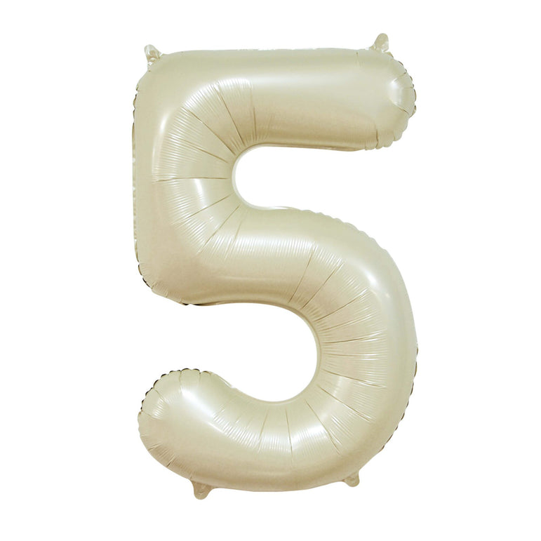 Cream Number 5 Foil Balloon, 34in